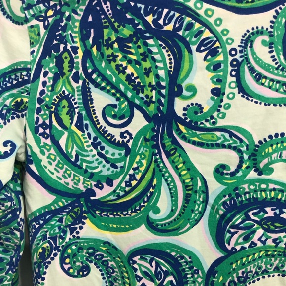 Lilly Pulitzer Blue/Green Paisley Print Tunic Dress Size Small - Picture 7 of 8